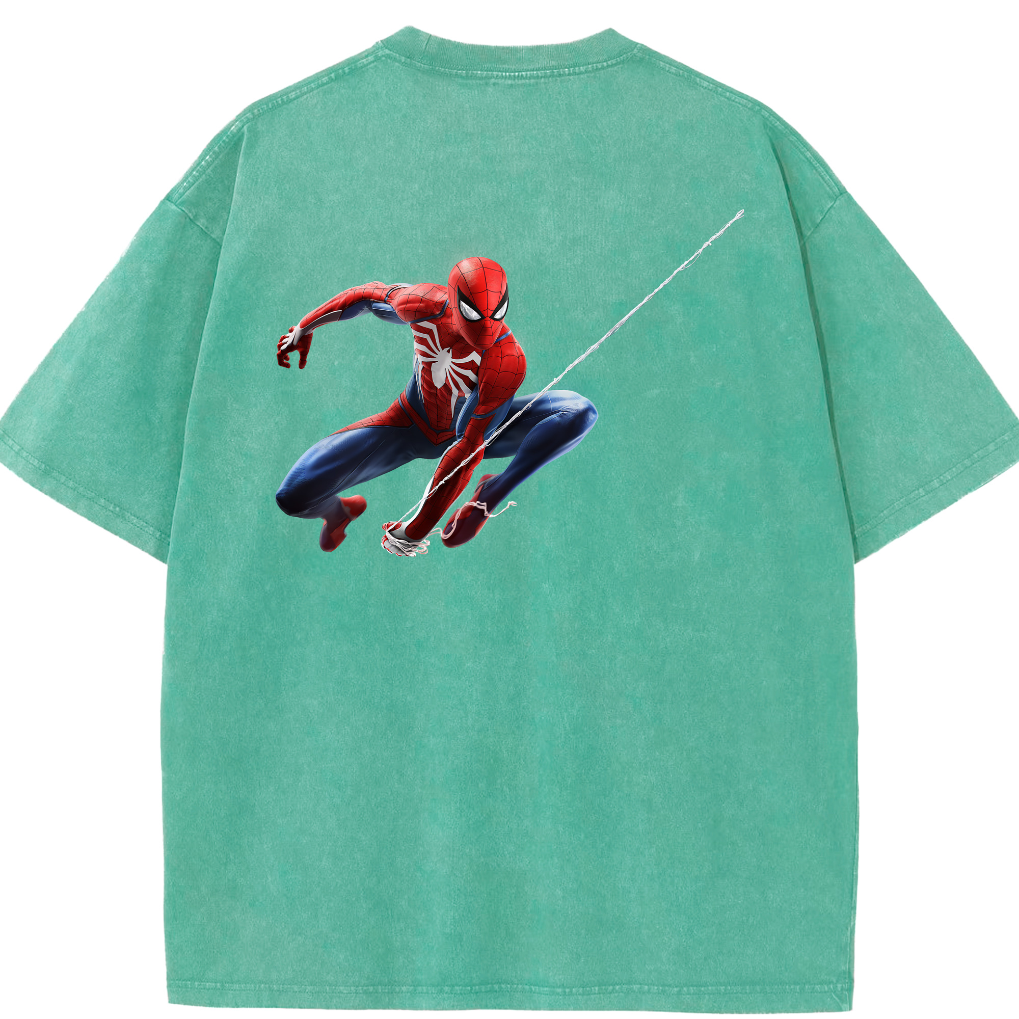 （画像用） Spider Man スパイダーマン 綿100% ヴィンテージ風 半袖Tシャツ（背面プリント）
